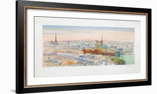 Paris, panorama vers Notre-Dame II-Rolf Rafflewski-Framed Collectable Print