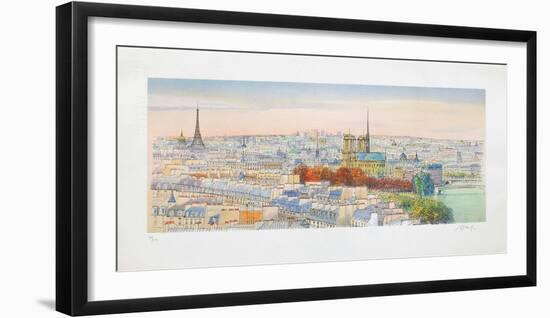 Paris, panorama vers Notre-Dame II-Rolf Rafflewski-Framed Collectable Print