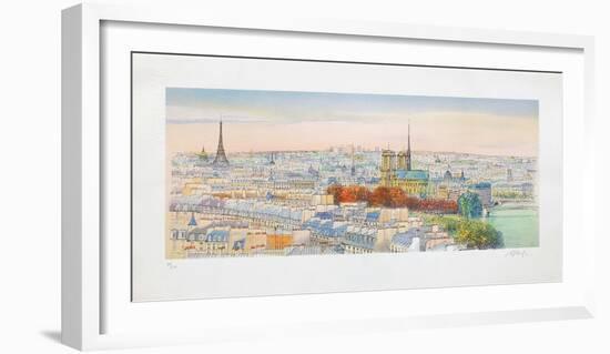 Paris, panorama vers Notre-Dame II-Rolf Rafflewski-Framed Collectable Print