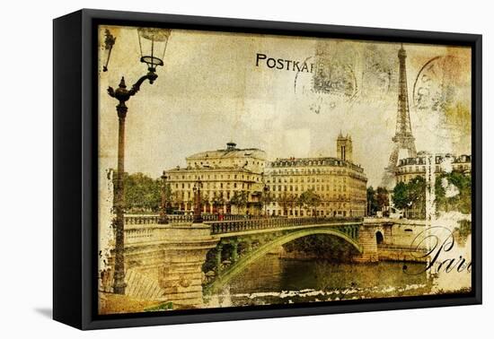 Paris Paris.. Vintage Photoalbum Series-Maugli-l-Framed Stretched Canvas
