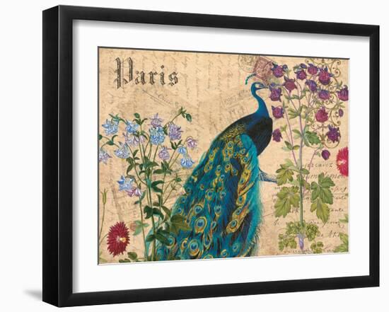 Paris Peacock Botanical 3-Elizabeth Jordan-Framed Art Print