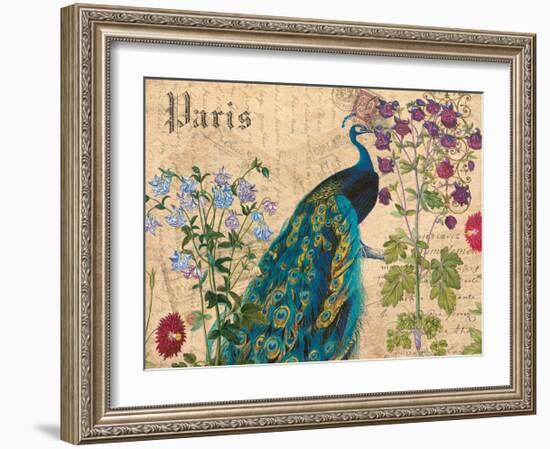 Paris Peacock Botanical 3-Elizabeth Jordan-Framed Art Print