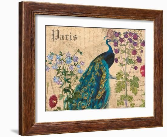 Paris Peacock Botanical 3-Elizabeth Jordan-Framed Art Print