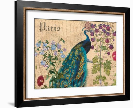 Paris Peacock Botanical 3-Elizabeth Jordan-Framed Art Print