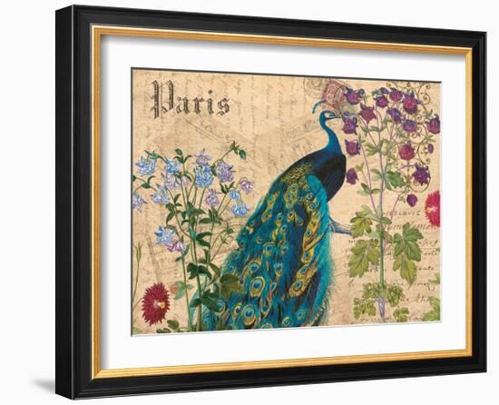 Paris Peacock Botanical 3-Elizabeth Jordan-Framed Art Print