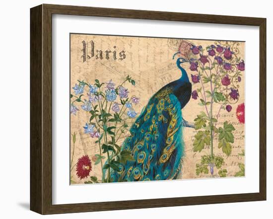 Paris Peacock Botanical 3-Elizabeth Jordan-Framed Art Print