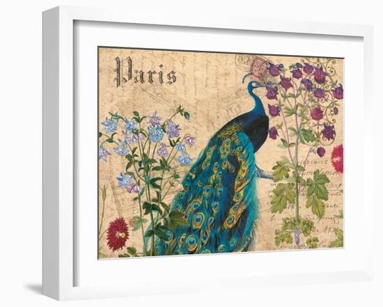 Paris Peacock Botanical 3-Elizabeth Jordan-Framed Art Print