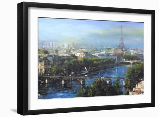 Paris Pedestrian Bridge-Mark Lague-Framed Art Print