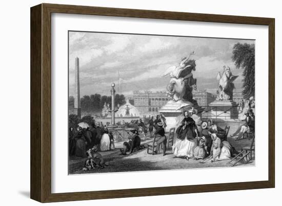 Paris Place Concorde-Eugene Lami-Framed Art Print