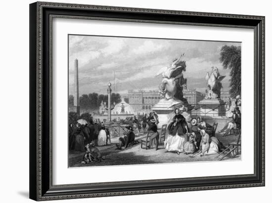 Paris Place Concorde-Eugene Lami-Framed Art Print