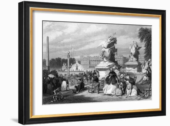 Paris Place Concorde-Eugene Lami-Framed Art Print