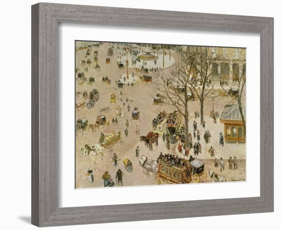 Paris, Place Du Theatre, 1898-Camille Pissarro-Framed Giclee Print