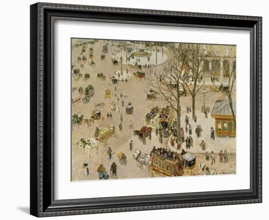 Paris, Place Du Theatre, 1898-Camille Pissarro-Framed Giclee Print