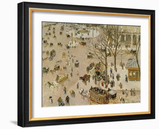 Paris, Place Du Theatre, 1898-Camille Pissarro-Framed Giclee Print