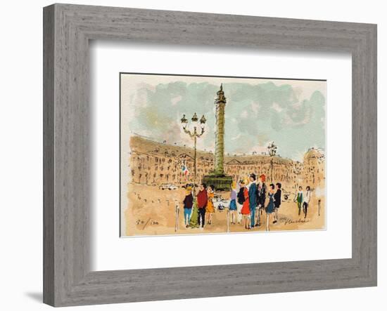 Paris, Place Vendome-Urbain Huchet-Framed Collectable Print