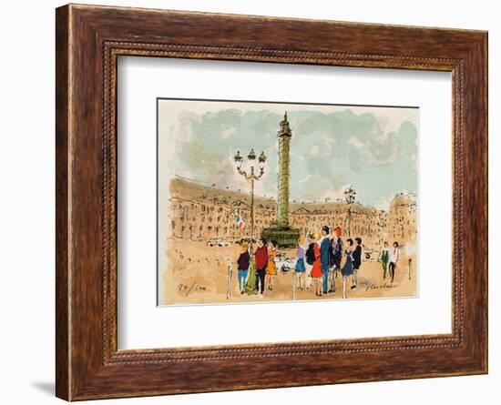 Paris, Place Vendome-Urbain Huchet-Framed Collectable Print