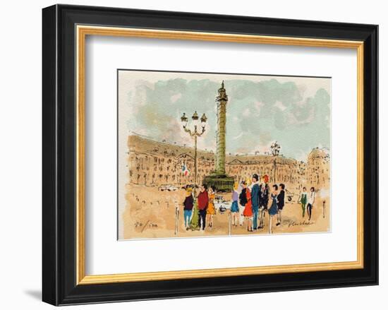 Paris, Place Vendome-Urbain Huchet-Framed Collectable Print