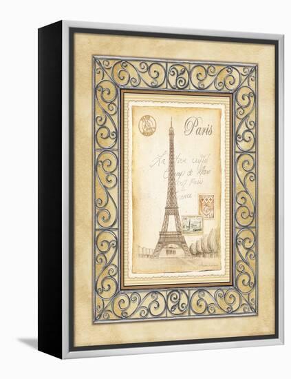 Paris Postcard-Andrea Laliberte-Framed Stretched Canvas