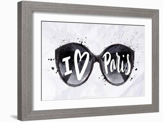 Paris Poster Sun Glasses-anna42f-Framed Art Print