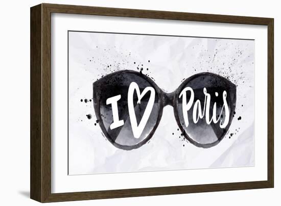 Paris Poster Sun Glasses-anna42f-Framed Art Print