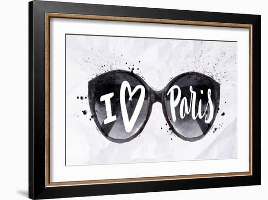 Paris Poster Sun Glasses-anna42f-Framed Art Print