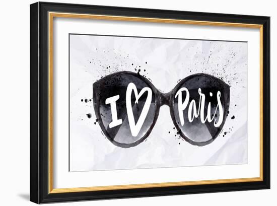 Paris Poster Sun Glasses-anna42f-Framed Art Print