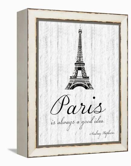 Paris Quote 2-Lauren Gibbons-Framed Stretched Canvas