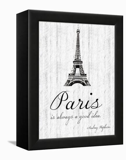 Paris Quote 2-Lauren Gibbons-Framed Stretched Canvas