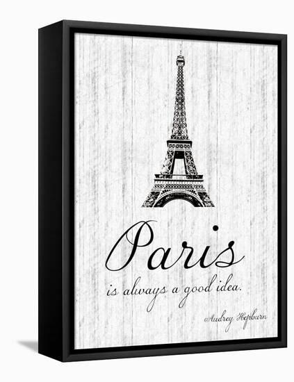 Paris Quote 2-Lauren Gibbons-Framed Stretched Canvas