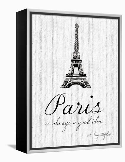 Paris Quote 2-Lauren Gibbons-Framed Stretched Canvas