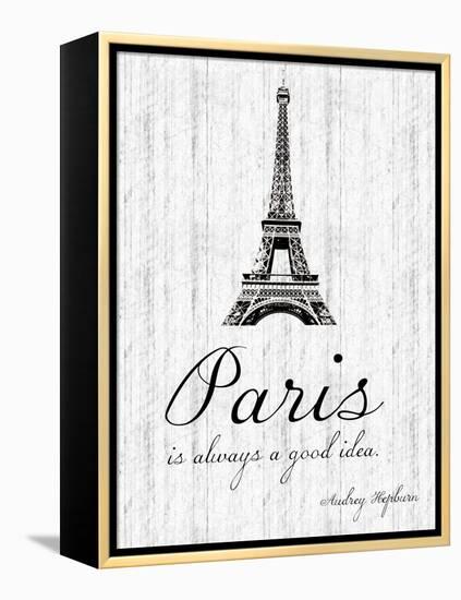 Paris Quote 2-Lauren Gibbons-Framed Stretched Canvas