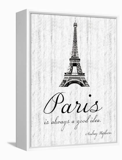 Paris Quote 2-Lauren Gibbons-Framed Stretched Canvas