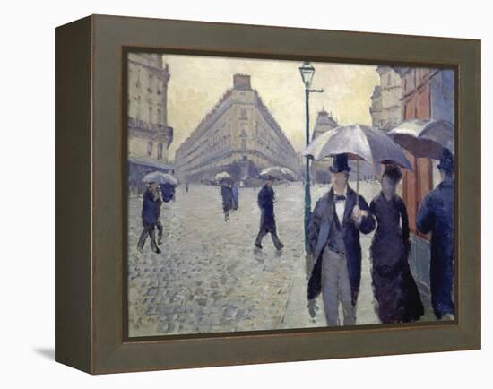 Paris, Rainy Day-Gustave Caillebotte-Framed Premier Image Canvas