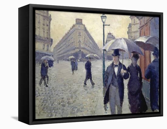 Paris, Rainy Day-Gustave Caillebotte-Framed Premier Image Canvas