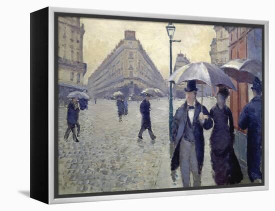 Paris, Rainy Day-Gustave Caillebotte-Framed Premier Image Canvas