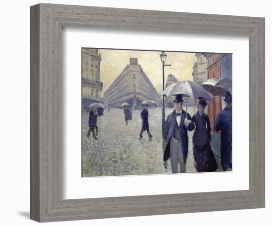 Paris, Rainy Day-Gustave Caillebotte-Framed Giclee Print