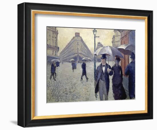 Paris, Rainy Day-Gustave Caillebotte-Framed Giclee Print