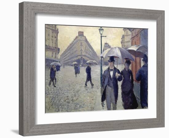 Paris, Rainy Day-Gustave Caillebotte-Framed Giclee Print