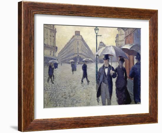 Paris, Rainy Day-Gustave Caillebotte-Framed Giclee Print