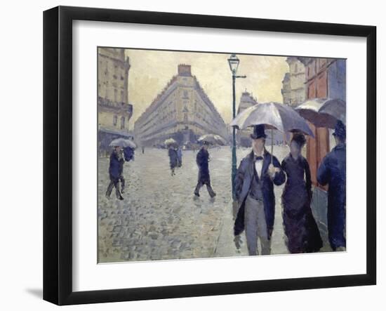 Paris, Rainy Day-Gustave Caillebotte-Framed Giclee Print