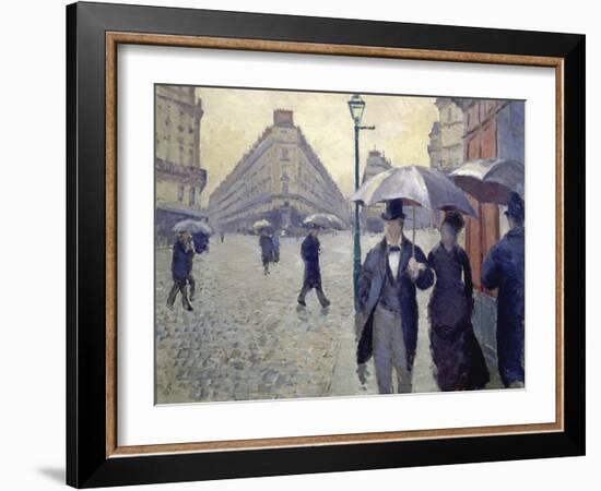 Paris, Rainy Day-Gustave Caillebotte-Framed Giclee Print