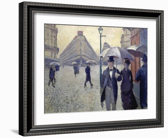 Paris, Rainy Day-Gustave Caillebotte-Framed Giclee Print