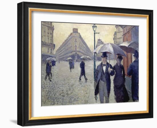 Paris, Rainy Day-Gustave Caillebotte-Framed Giclee Print