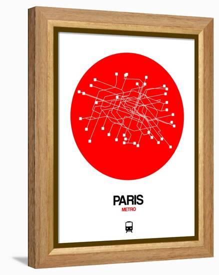 Paris Red Subway Map-NaxArt-Framed Stretched Canvas