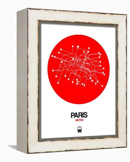 Paris Red Subway Map-NaxArt-Framed Stretched Canvas