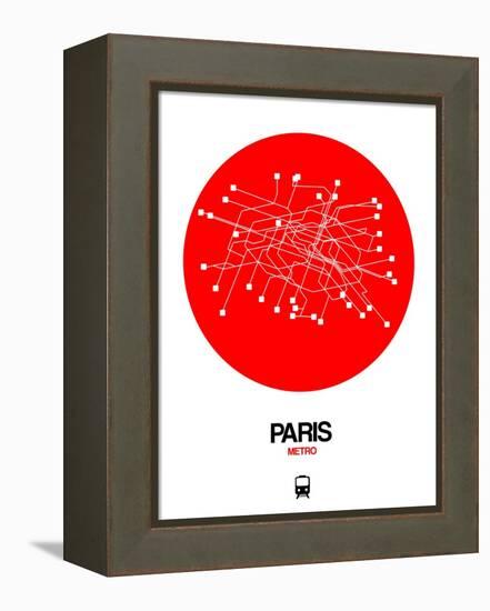 Paris Red Subway Map-NaxArt-Framed Stretched Canvas