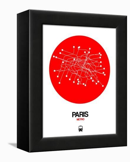 Paris Red Subway Map-NaxArt-Framed Stretched Canvas