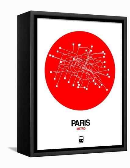 Paris Red Subway Map-NaxArt-Framed Stretched Canvas