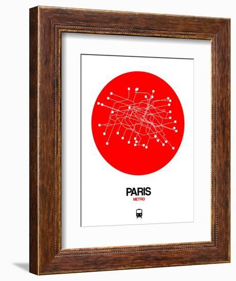 Paris Red Subway Map-NaxArt-Framed Art Print