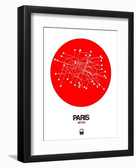 Paris Red Subway Map-NaxArt-Framed Art Print